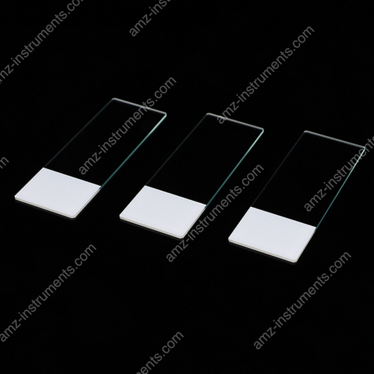 BP-7109W Blindmikroskop Objektträger mit einem weißen beschichteten Ende