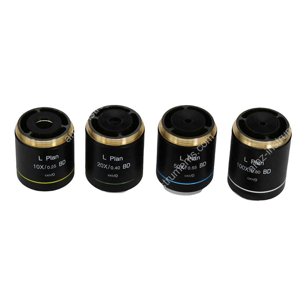 ME-200BD Series LWD Infinity Plan Achromatic Bright & Dark Metallographic Objectives 200mm 5X/ 10X/ 20X/ 50X/ 100X ME-200BD Series LWD Infinity Plan Achromatic Bright & Dark Metallographic Objectives 200mm 5X/ 10X/ 20X/ 50X/ 100X