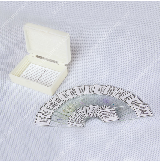 Микроскоп MP-15L, готовые предметные стекла 15 шт. Пластиковая коробка