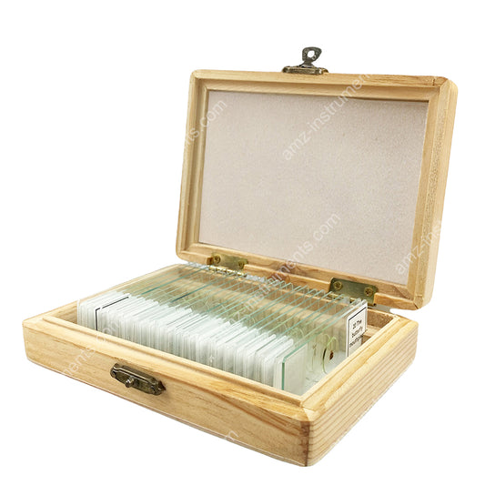MS-25L Microscope Prepred slide 25pcs. Wooden Box