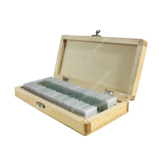 MS-50L Microscope Prepred Slide 50pcs. Wooden Box