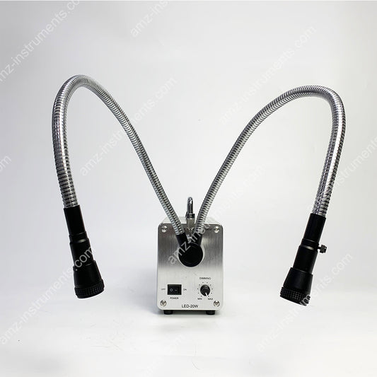 OFL-L20 20 Вт светодиодный волоконно-оптический двойной светильник на гибкой стойке с регулируемой фокусирующей линзой