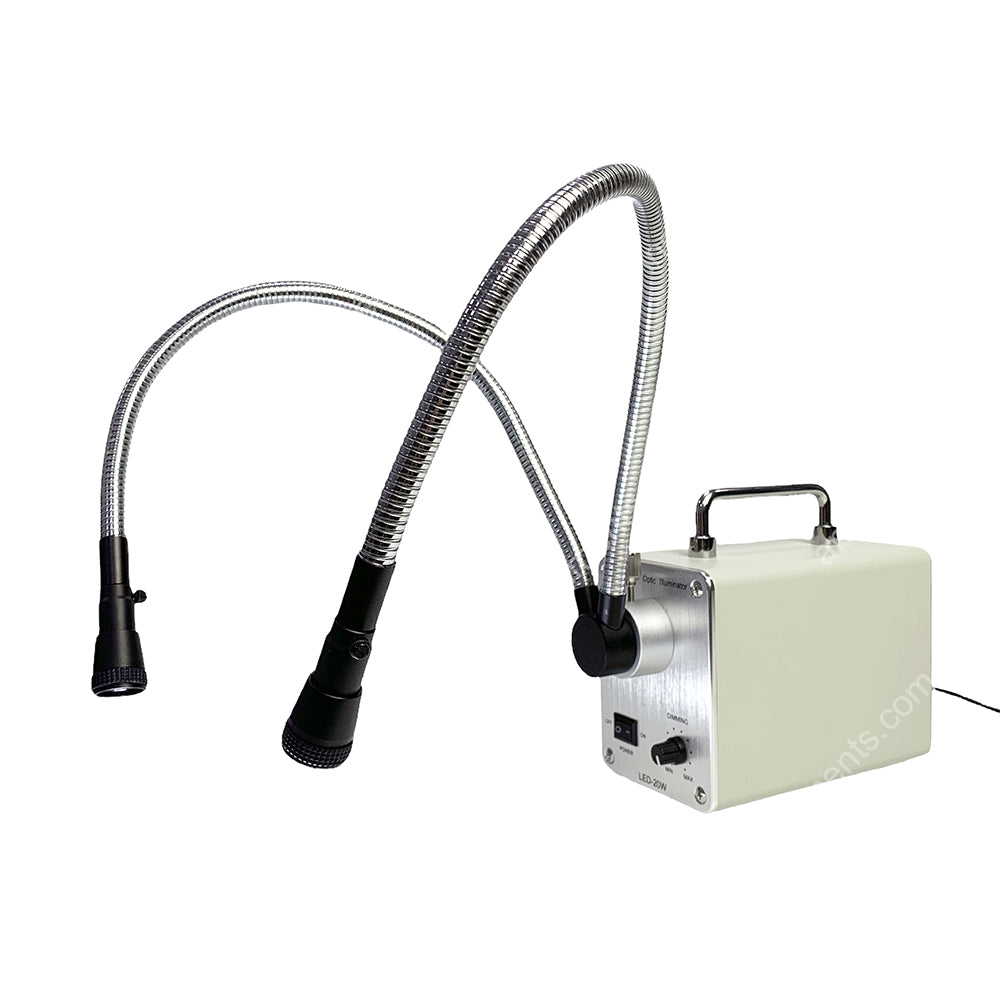 OFL-L20 20 Вт светодиодный волоконно-оптический двойной светильник на гибкой стойке с регулируемой фокусирующей линзой OFL-L20 20 Вт светодиодный волоконно-оптический двойной светильник на гибкой стойке с регулируемой фокусирующей линзой