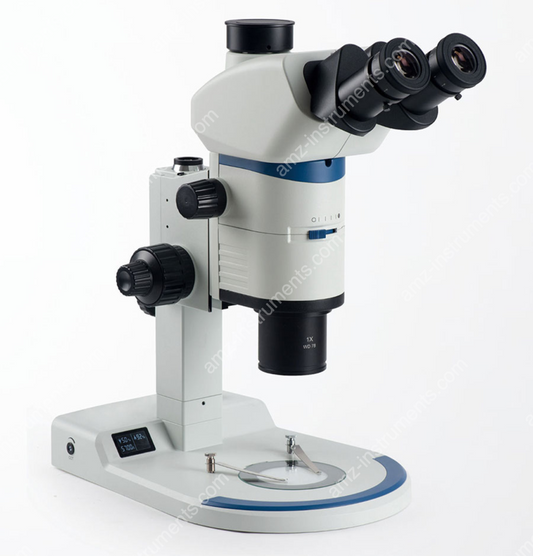 ZM-X12 0.63X~8X Galileo Parallel Ergonomic Tilting Trinocular Stereo Microscope With Adjustable Color Temperature