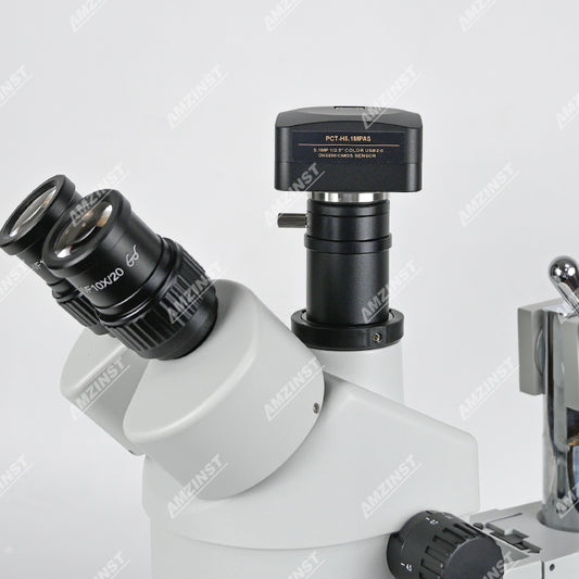 ZM-2TP2CL 7X-45X Boom stand stereo microscope with 5.1MP microscope camera 144 LED light