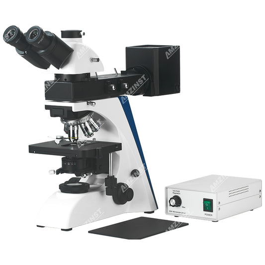 AJX-310MRTBD Bright & Dark Metallurgical Microscope With 12V/50W Halogen Reflecting & 5W LED Transmitting Illumination
