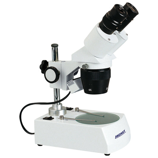 AST-5C Classic 360° Rotatable Binocular Stereo Microscope with Turnable objective (2x-4x), pillar stand, and LED transmitted and incident illumination