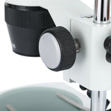 AST-5C Classic 360° Rotatable Binocular Stereo Microscope with Turnable objective (2x-4x), pillar stand, and LED transmitted and incident illumination