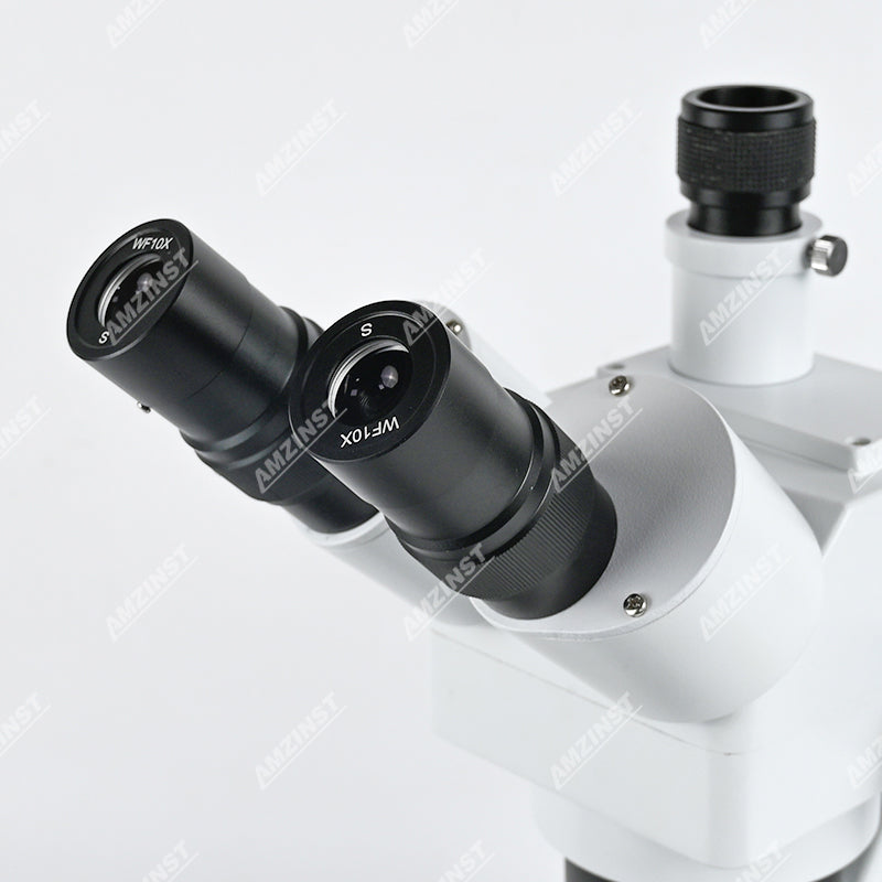ASZ-ZT5W Zoom 10X-40X White Trinocular Diamond/Jewelry Microscope with Darkfield Attachment