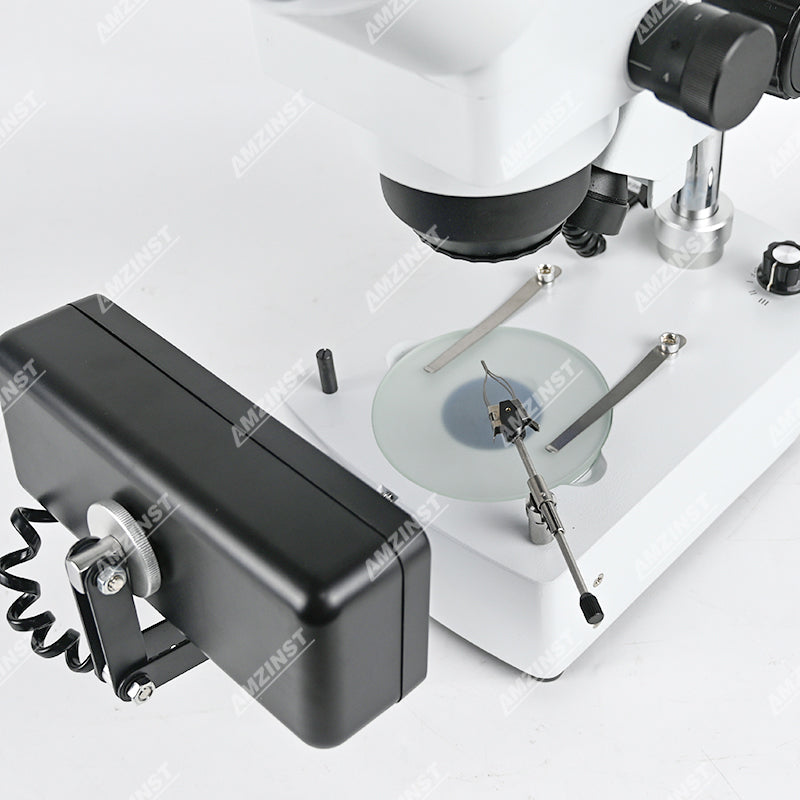 ASZ-ZT5W Zoom 10X-40X White Trinocular Diamond/Jewelry Microscope with Darkfield Attachment