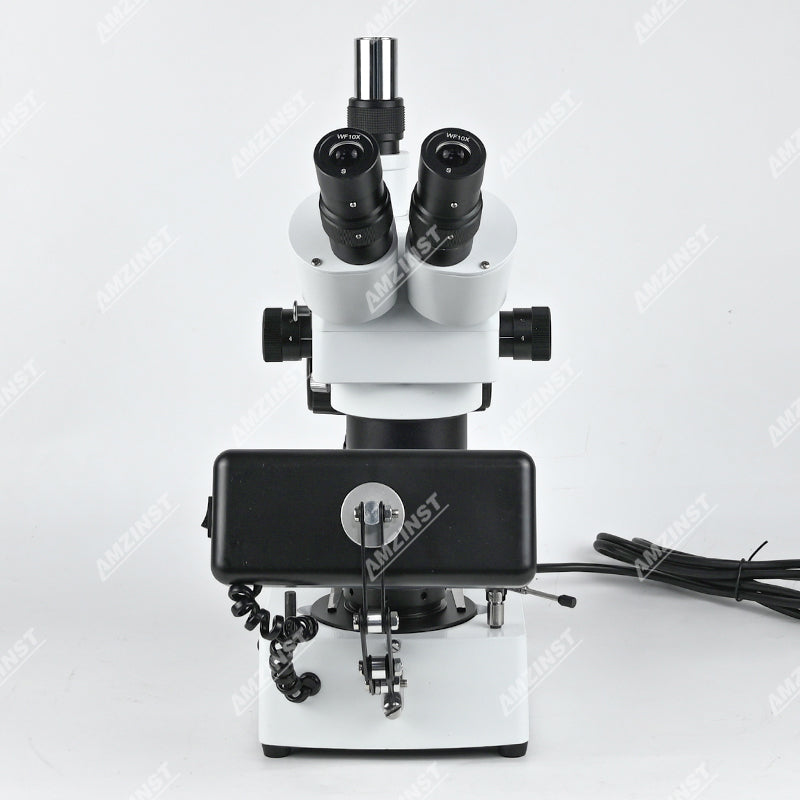ASZ-ZT5W Zoom 10X-40X White Trinocular Diamond/Jewelry Microscope with Darkfield Attachment
