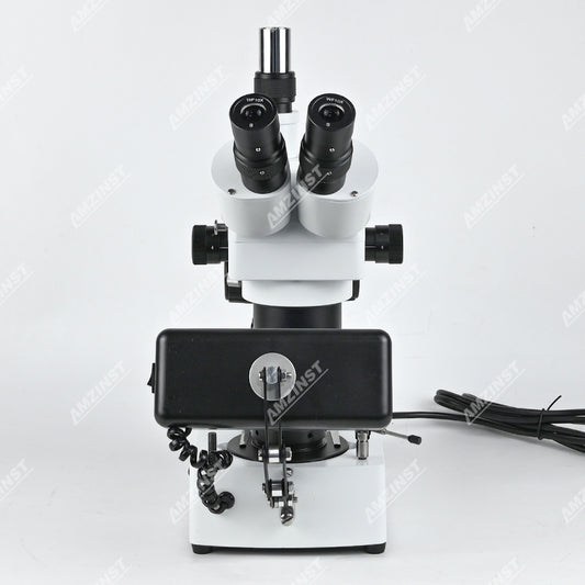 ASZ-ZT5W Zoom 10X-40X White Trinocular Diamond/Jewelry Microscope with Darkfield Attachment