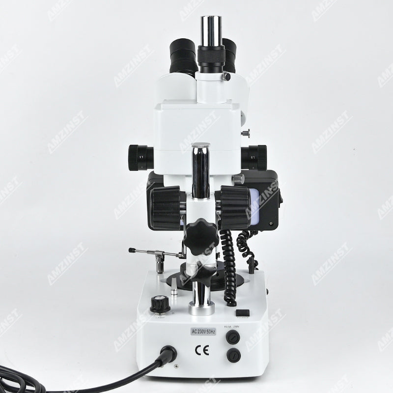 ASZ-ZT5W Zoom 10X-40X White Trinocular Diamond/Jewelry Microscope with Darkfield Attachment