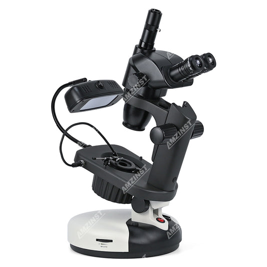 ASZ-ZT7B Zoom 6.7-45x Trinocular Professional Black Jewelry Gemological Microscope