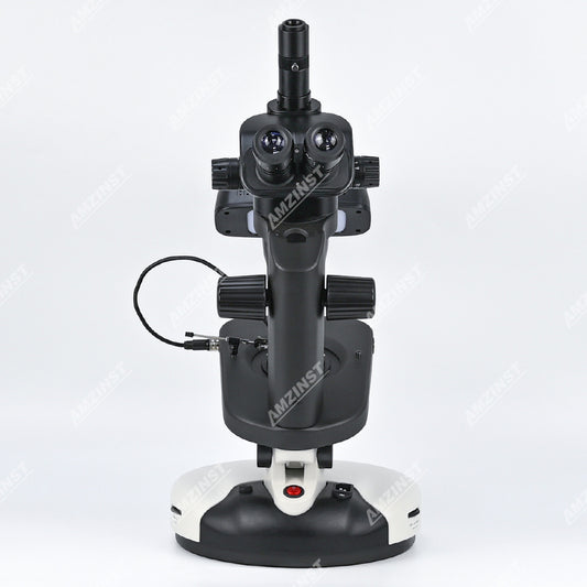 ASZ-ZT7B Zoom 6.7-45x Trinocular Professional Black Jewelry Gemological Microscope
