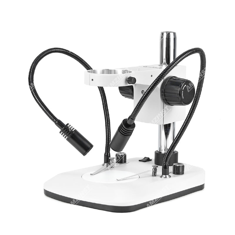 D9 Microscope Post Stand with Dual Gooseneck White LED Lights