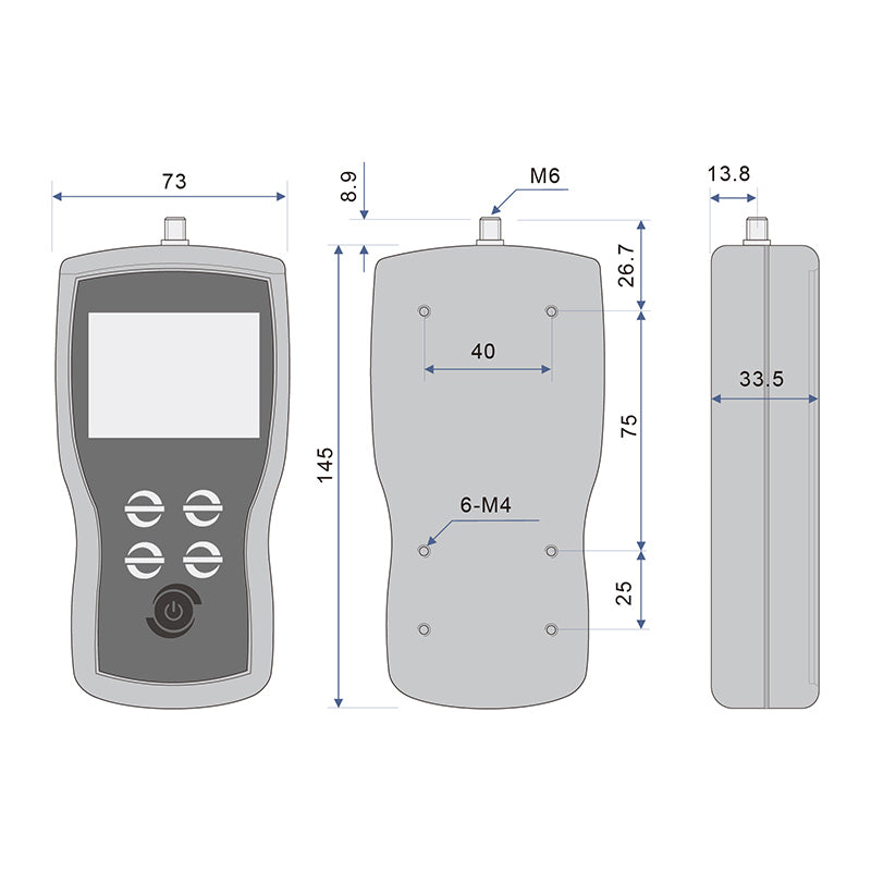 EFG Series ergonomic hand held digital push pull force gauge meter