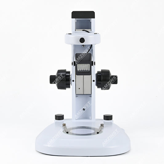 F2 Microscope Track Stand, 76mm Fine Focus, Top and Bottom LED Light (Dimmable)