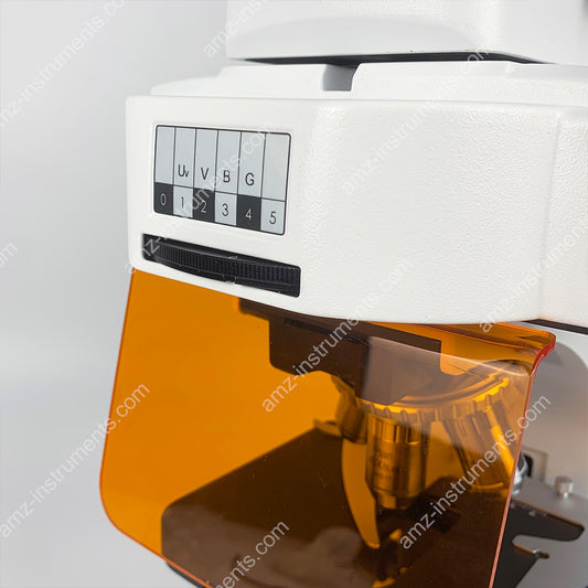 FM-900M Upright Fluorescence Microscope with 100W Mercury Lamp