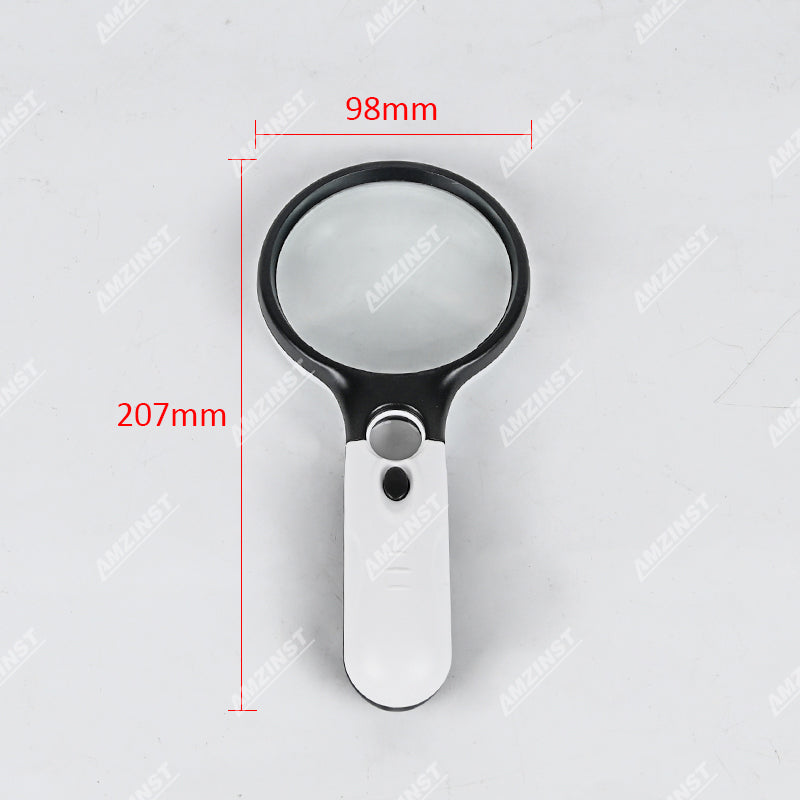 LPM-1030LED 10X and 30X Handheld LED Magnifier with 88mm Achromatic Glass Lens