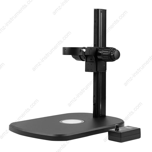 M3-R326CLED Heavy Base Microscope Track Stand With Base Light And Coarse And Fine Focus & 76mm Focus Block