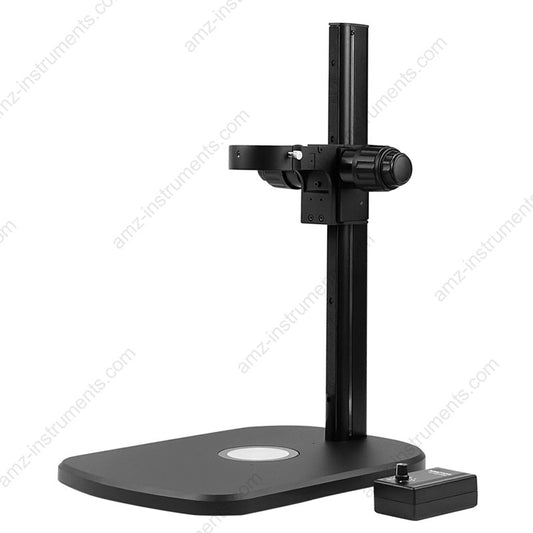 M3-R500CLED Heavy Base Microscope Track Stand with Base Light and Coarse And Fine Focus & 76mm Focus Block