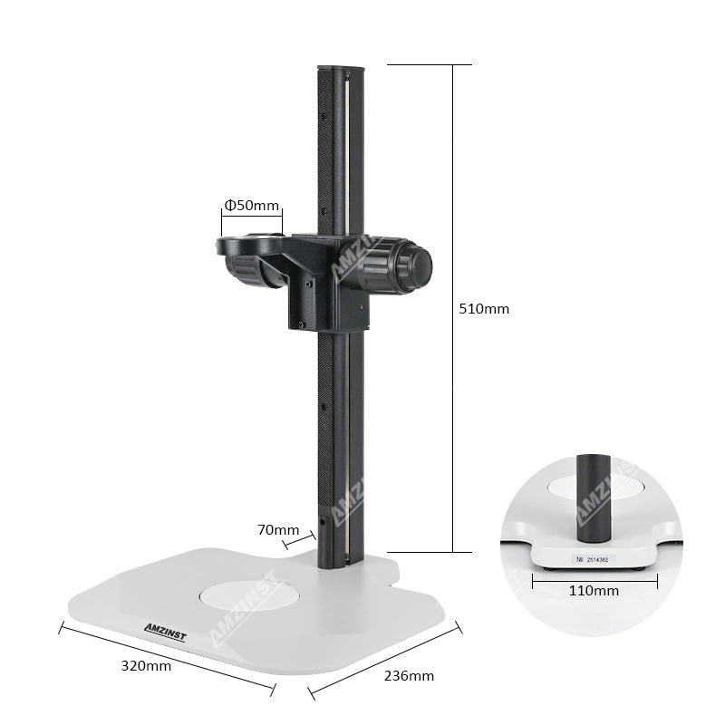 Стойка для микроскопа M3 с точной и грубой фокусировкой и держателем для микроскопа 76 мм