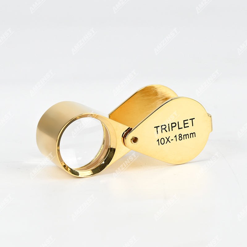 LPM-5032C Gold Color Hand Loupe 10x - 18mm