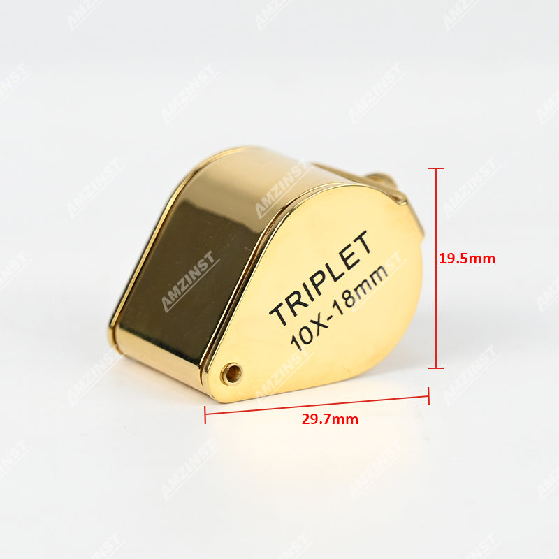 LPM-5032C Gold Color Hand Loupe 10x - 18mm