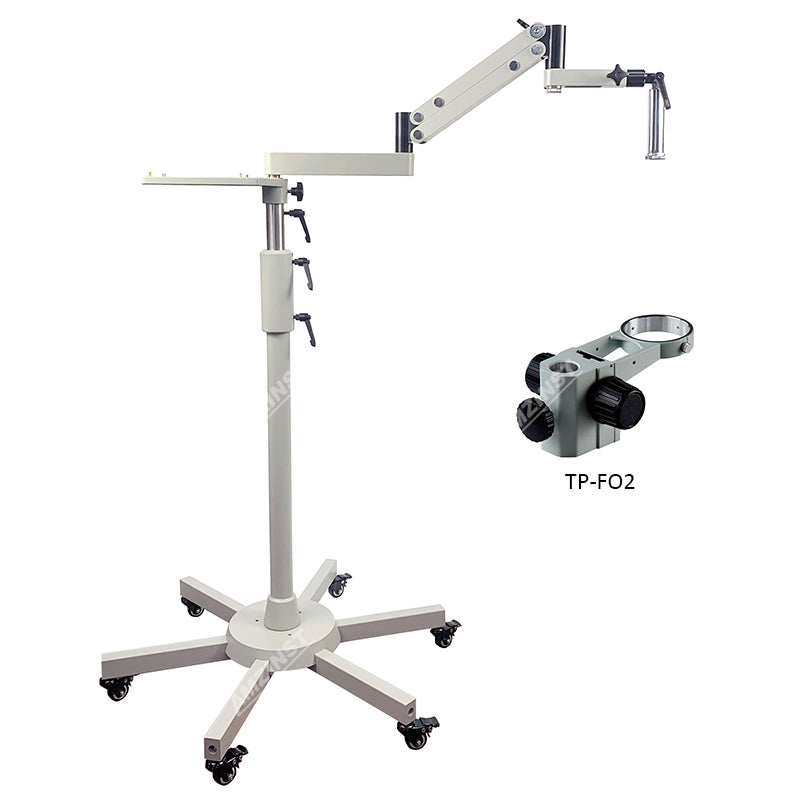 T-P14G2 Articulating Arm Stand With flexible Universal Pulley Stand and 76mm Focus Mount