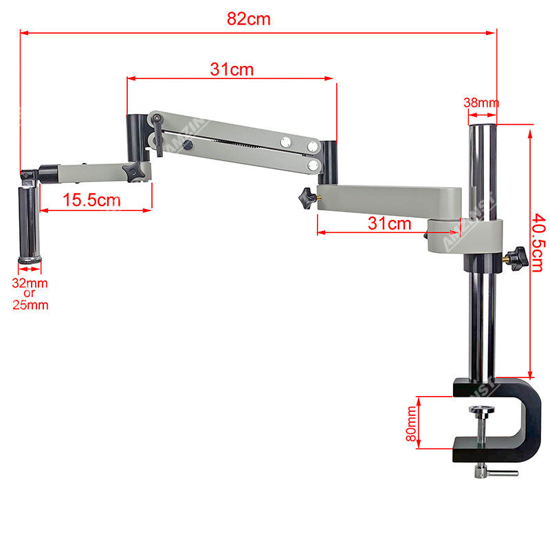 T-P14W articulante del brazo con c-chlamp