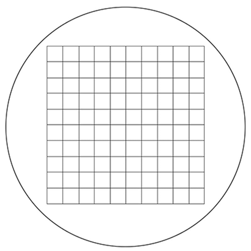 ER-S1010 Series Microscope Eyepiece Reticle Net Grid Micrometer 10x10mm, 100 squares