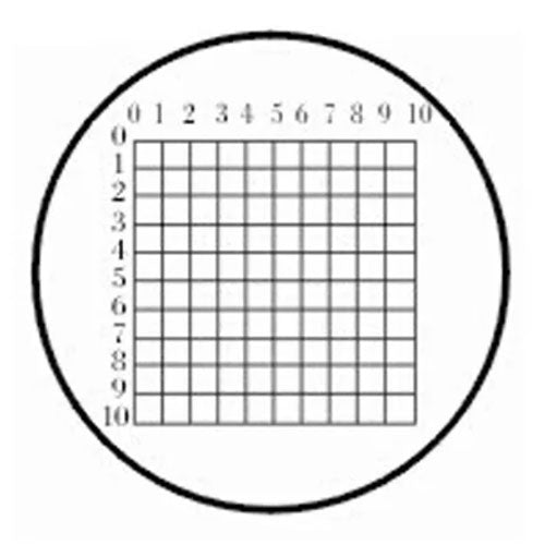 ER-S0505 Series Microscope Eyepiece Reticle Net Grid Micrometer 5x5mm, 100 Squares