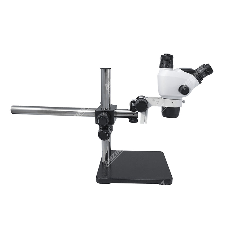 ZM-20TP3 0.66X-5.1X Greenough Trinocular Stereo Microscope With T-P3 Dual Arm Boom Stand