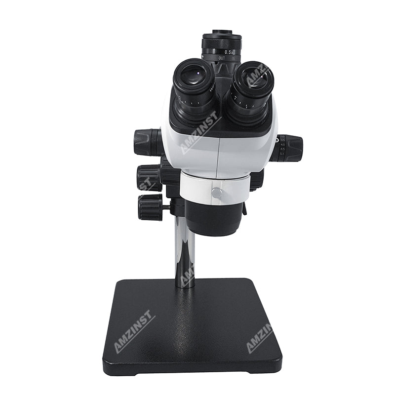 ZM-20TP3 0.66X-5.1X Greenough Trinocular Stereo Microscope With T-P3 Dual Arm Boom Stand