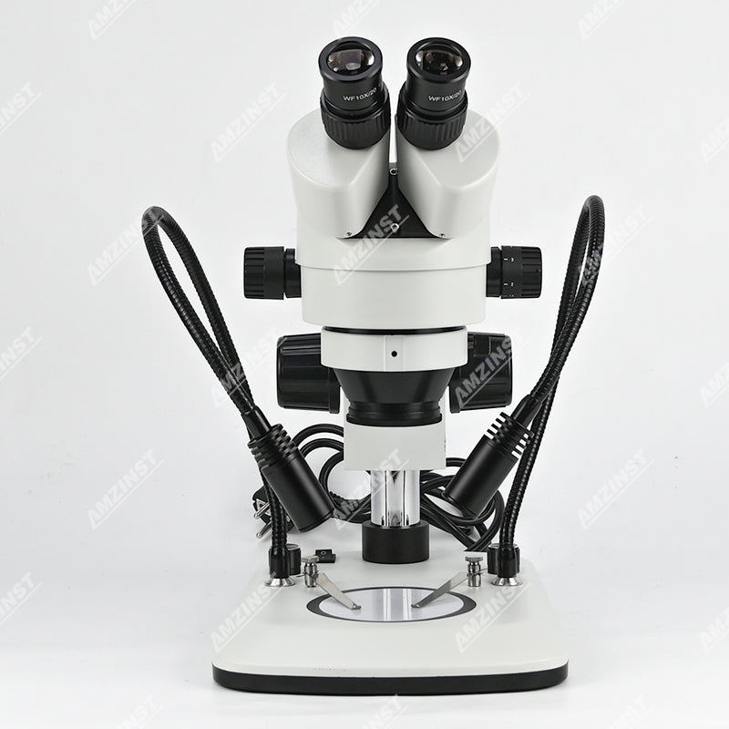 ZM0745B-D9 0.7X-4.5X Zoom Stereo Microscope with Dual Goosenecks Light Source