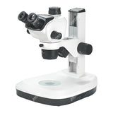 ZM6553T-E2L 0.65X-5.3X Greenough Trinocular Stereo Microscope with Reflecting & Transmitting Illumination