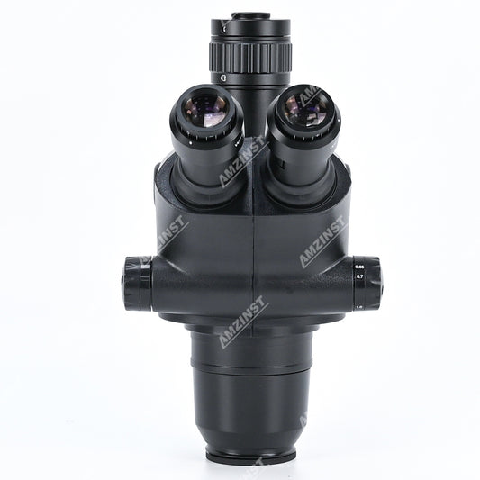 ZM-6565THEB 0.65-6.5X Simul-Focal Black Trinocular Stereo Zoom Microscope Head