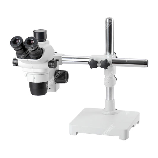 ZMP-5TP1 0.67x-4.5x Trinocular Stereo Microscope With Single Arm Boom Stand