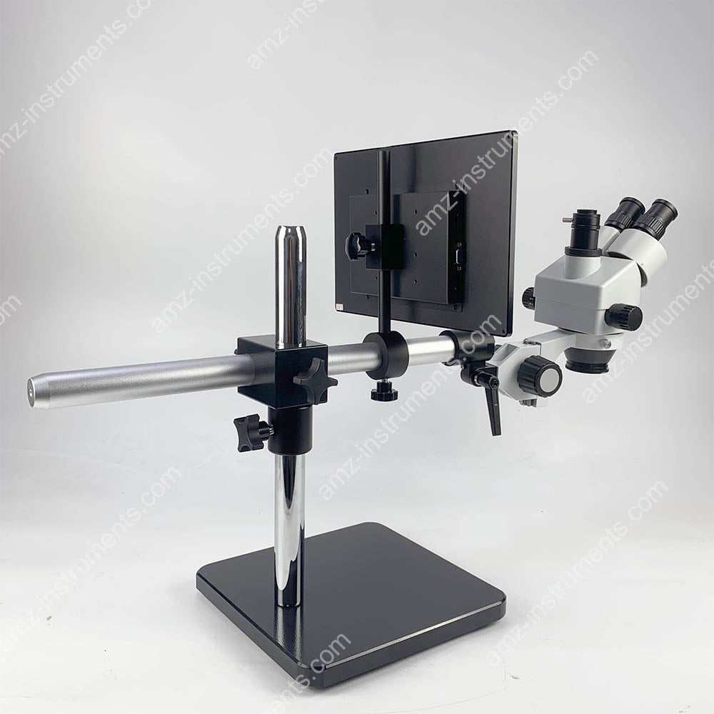 ZM-2TP1713LCD 0.7-4.5X Microscopio estéreo trinocular con pantalla LCD de 13.3 pulgadas