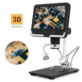 AL-206-B 7 inch LCD Screen 1080P Microscope Black Color Body with Dual Gooseneck LED Lights