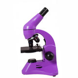 NK-T15C 40X-640X Microscopio monocular de estudiantes de color púrpura con iluminación LED superior e inferior