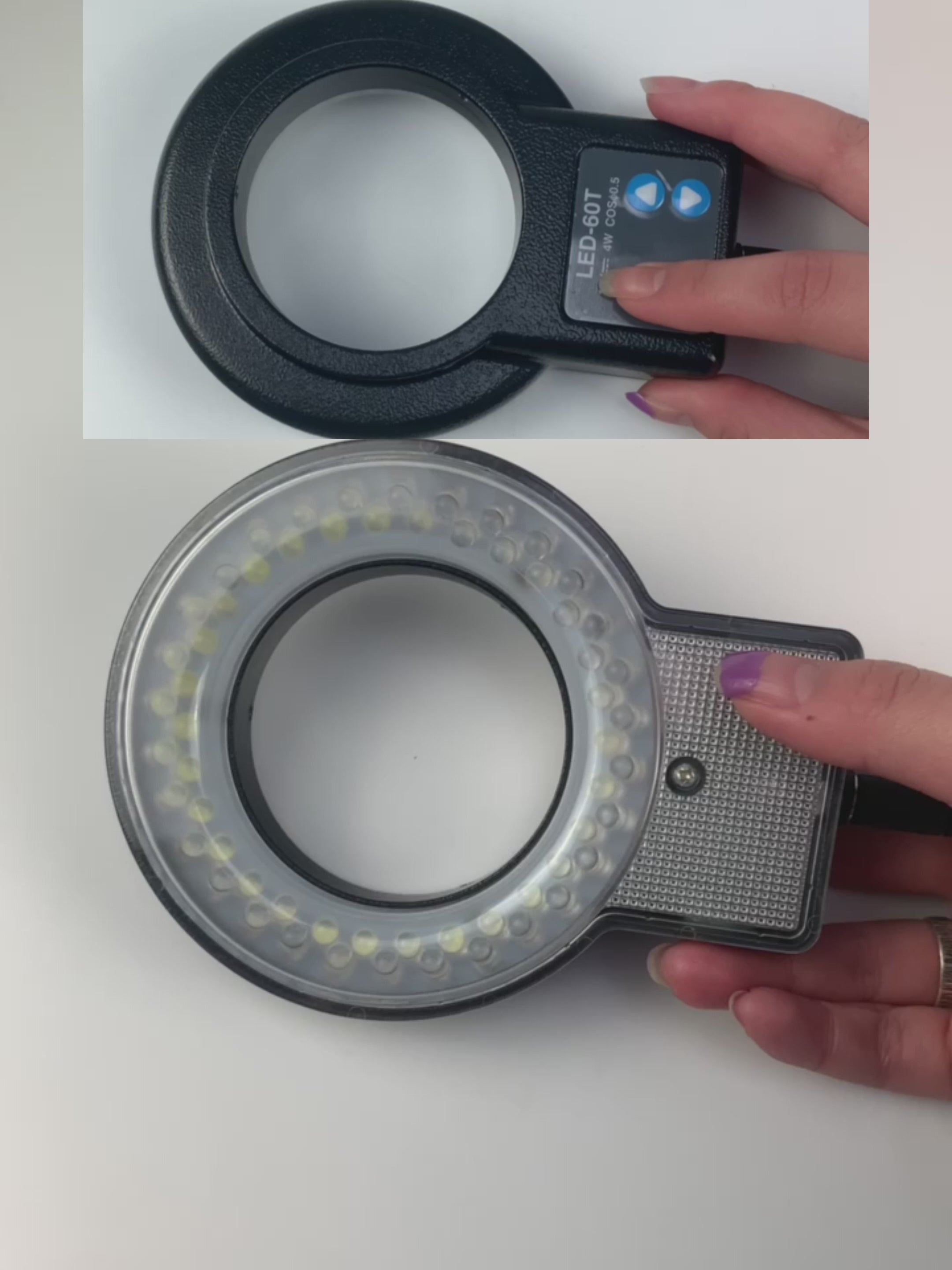 Iluminador de anillo LED LED-60T para microscopio estéreo con segmentos 4 divididos UL & CE Aprobación