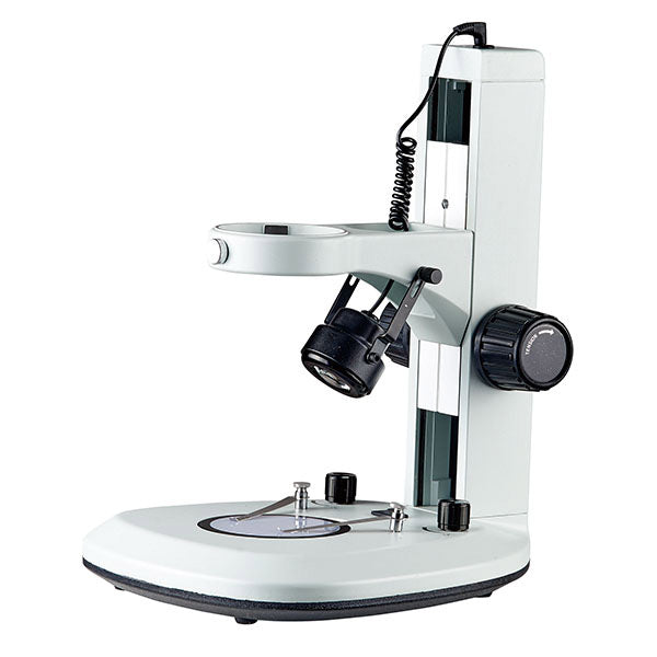 Soporte de pista del microscopio D3, enfoque grueso de 76 mm, luz LED superior e inferior (negligible)