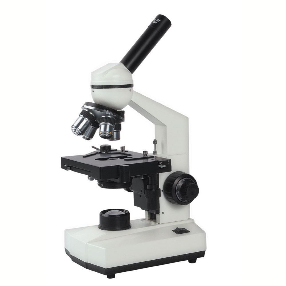 NK-04A 40X-1600X Microscopio biológico monocular con cabezal giratoria de 360 ​​° y iluminación LED de fondo