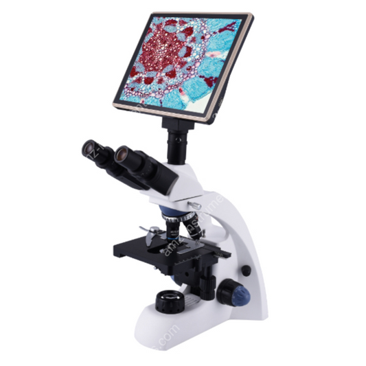 Microscopio compuesto NK-80TLCD 40X-1600X con pantalla de almohadilla táctil LCD de 5.0MP